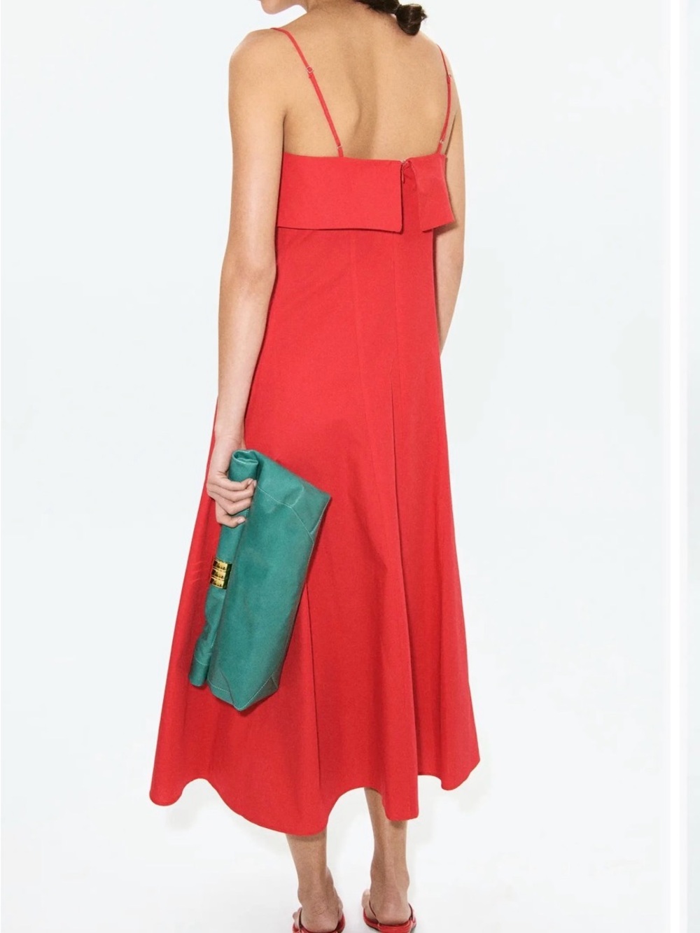 Mango starring Hailey Bieber A-line Red midi dress - Picture 5 of 13